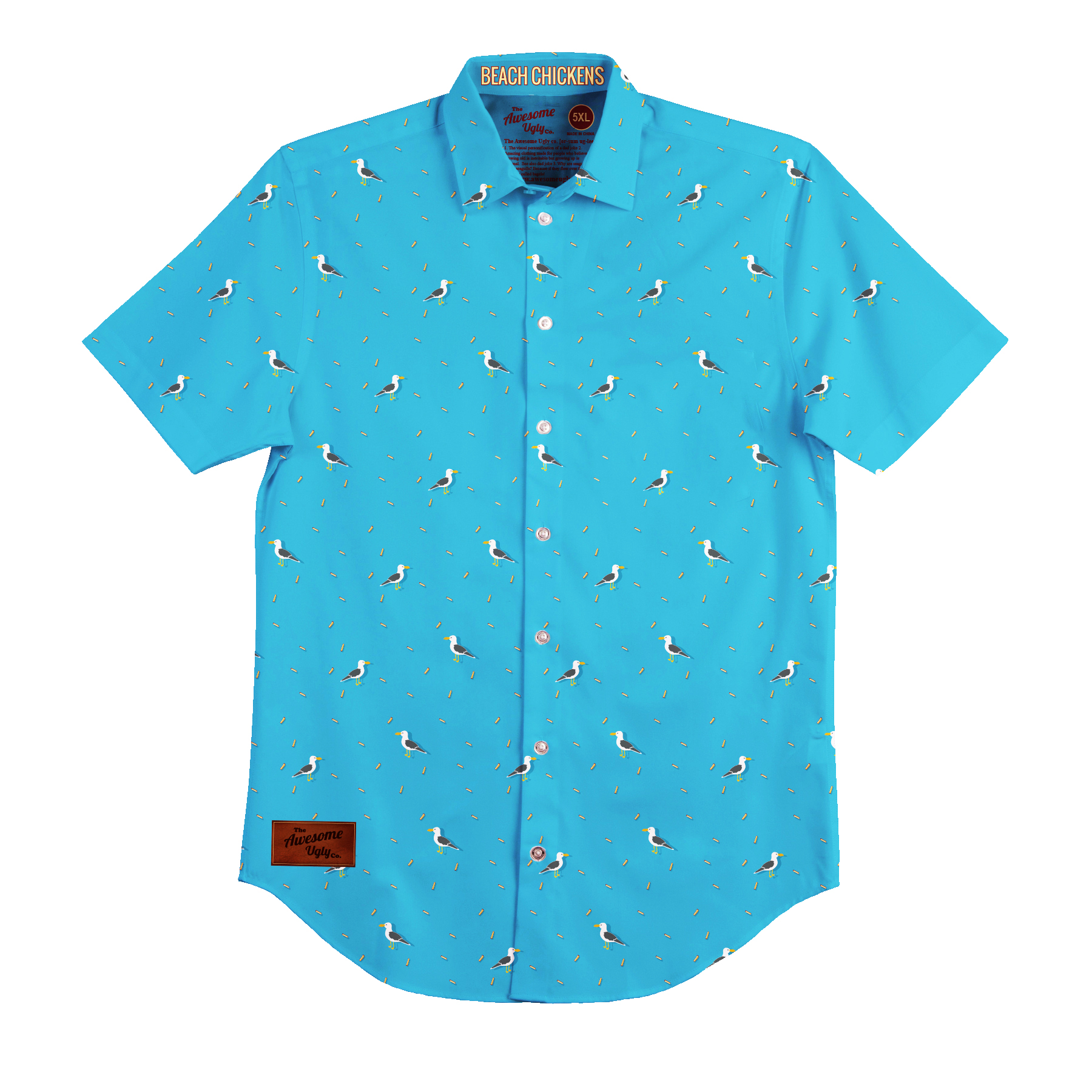 Beach Chicken BBQ Shirt - Mens - Awesome Ugly