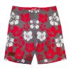 Grey & Red Hibiscus Casual Shorts – Mens