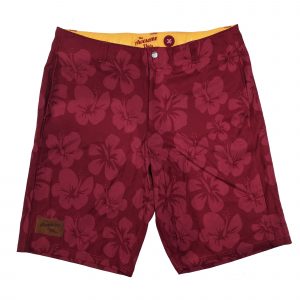 Maroon Hibiscus Casual Shorts – Mens
