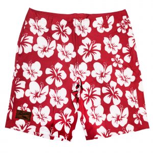 Red Hibiscus Casual Shorts – Mens